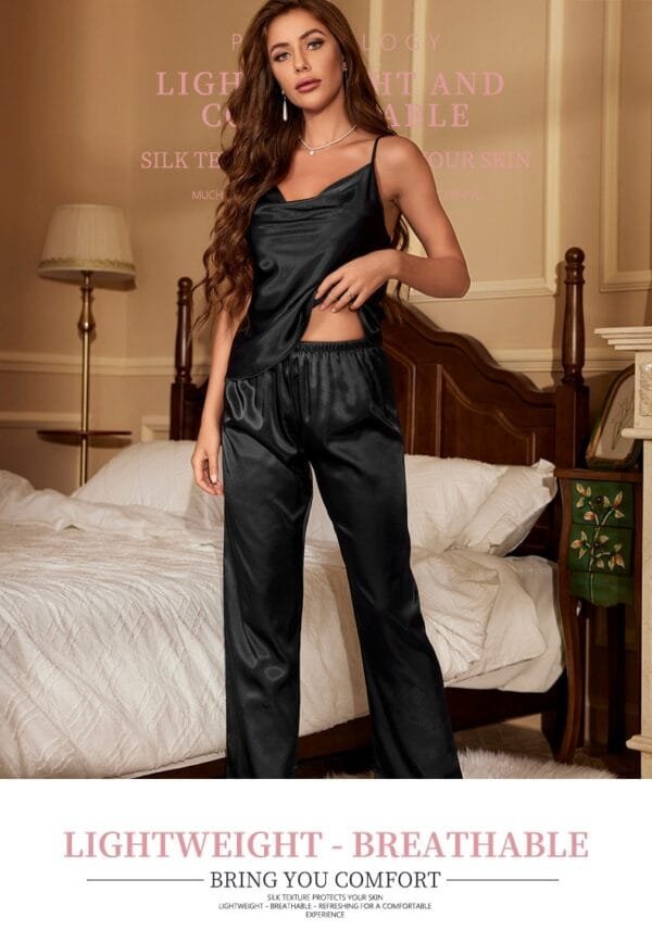 Ice Silk Pajamas European And American Fashion Minimalist Underwear Suspenders - Image 9