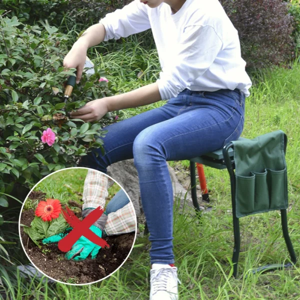 Heavy Duty Upgraded Garden Kneeler Thicken Seat Padded Kneeling Stool Indoor Outdoor 150KG Load Portable Folding - Image 2