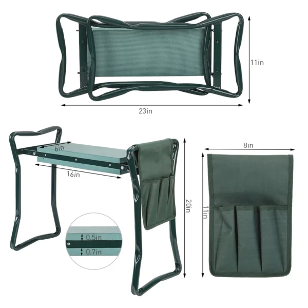 Heavy Duty Upgraded Garden Kneeler Thicken Seat Padded Kneeling Stool Indoor Outdoor 150KG Load Portable Folding - Image 6
