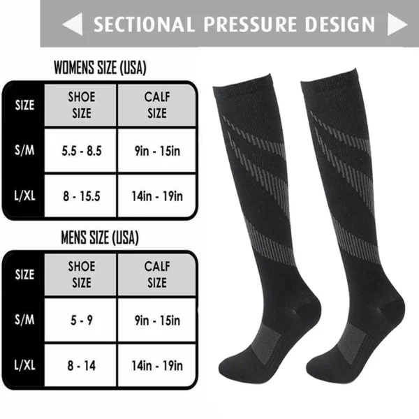 Varicose Veins Socks Compression Stockings Nurse Sports Cycling Socks for Diabetics Running Gift for Men Diabetes Nature Hiking - Image 6