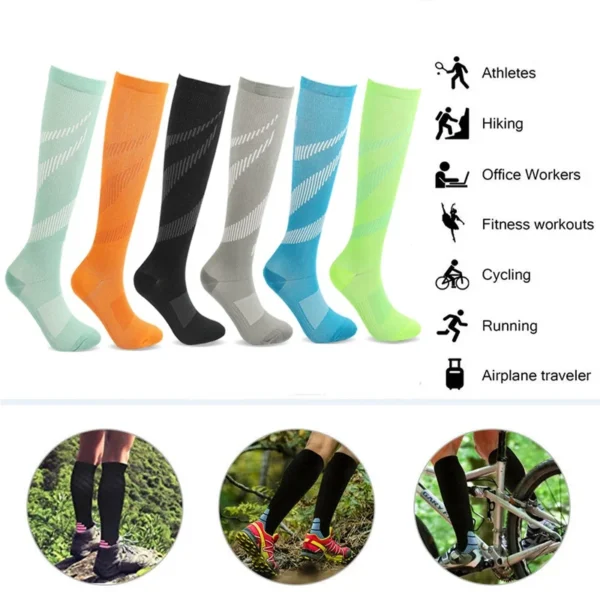 Varicose Veins Socks Compression Stockings Nurse Sports Cycling Socks for Diabetics Running Gift for Men Diabetes Nature Hiking - Image 4