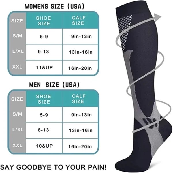 1PAIR Compression Socks Sport Socks Medical Nursing Stockings Prevent Varicose Veins Socks Pregnancy Nursing Athletic Soccer SOX - Image 6