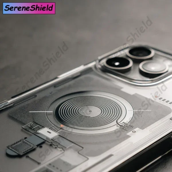 Latest Technology Phone Case for iPhone 16 Pro Max 15 Plus 14 Pro 13 Fine Hole Circuit Board Magnetic Anti-fall Phone Case - Image 3