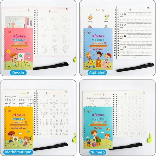 Magic French Copy Book Groove Practice Copybook Children Notebook Learning Numbers French Letter Calligraphy Write Exercise Book - Image 2