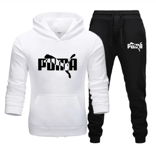 Men's Letter Print Tracksuit Casual Jogging Suit Outdoor Set Hoodies + Sweatpant 2pcs Autumn Fashion Clothing - Image 2