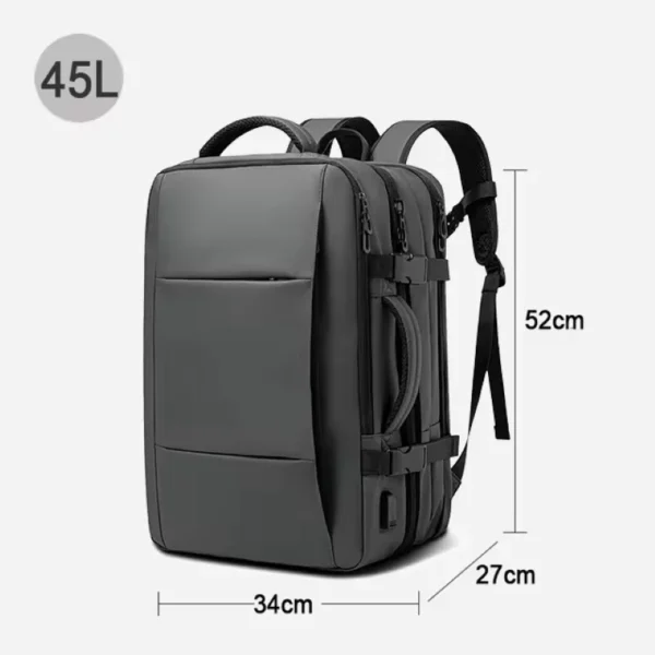 BANGE travel backpack men's business backpack school expandable USB bag large capacity 17.3 laptop waterproof fashion backpack - Image 3