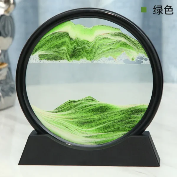 3D Moving Sand Art Picture Round Glass Deep Sea Sandscape Hourglass Quicksand Craft Flowing Sand Painting Office Home Decor Gift - Image 6