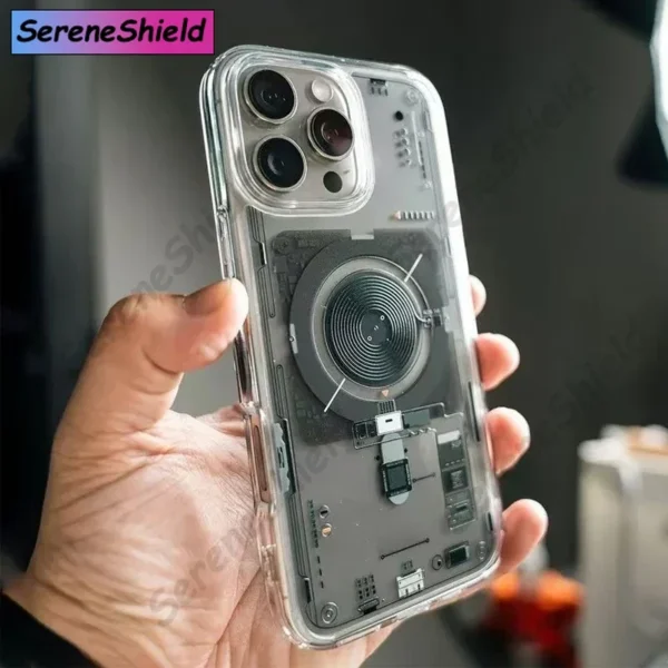 Latest Technology Phone Case for iPhone 16 Pro Max 15 Plus 14 Pro 13 Fine Hole Circuit Board Magnetic Anti-fall Phone Case - Image 2