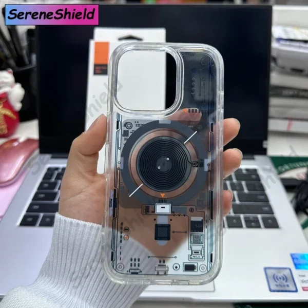 Latest Technology Phone Case for iPhone 16 Pro Max 15 Plus 14 Pro 13 Fine Hole Circuit Board Magnetic Anti-fall Phone Case - Image 6