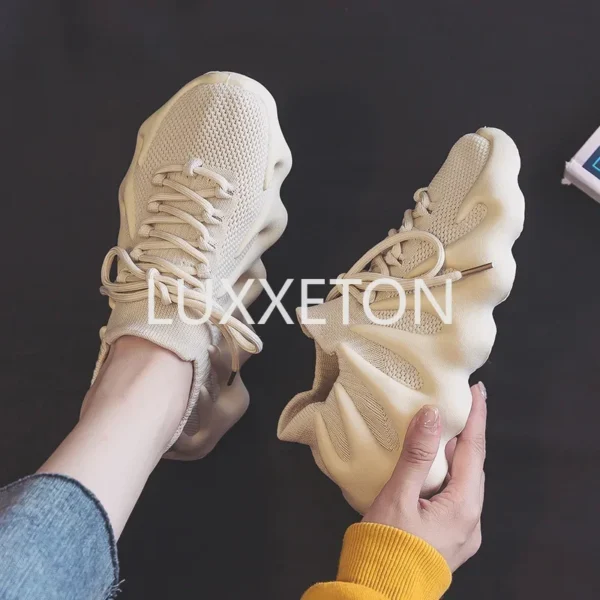 2024 New Summer Mesh Shoes Couple Knitted Thin Breathable and Anti Slip Soft Sole Sports and Leisure One Step Walking Shoes - Image 3