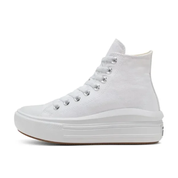 Converse All Star Move High Top Cloud Pattern Thick Sole Anti-slip Wear-resistant High Top Canvas Women's Shoes Pure White