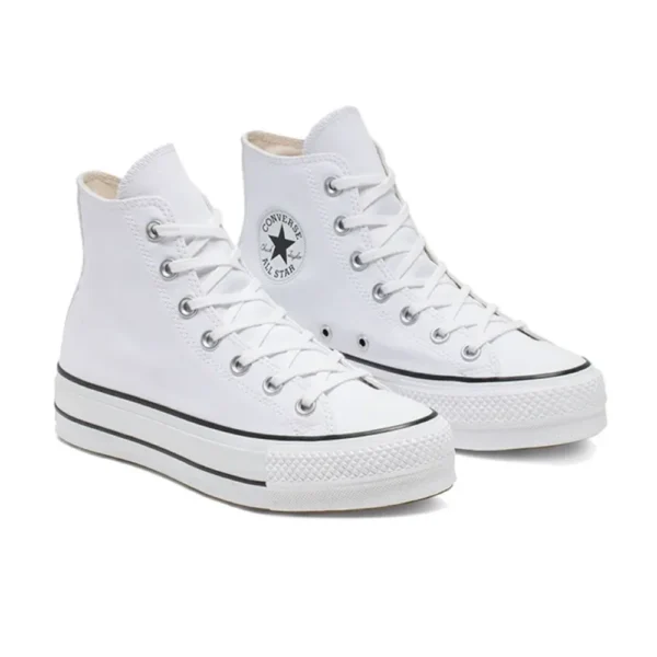 Converse All Star Lift High Top Muffin Bottom Classic Hundred Casual Non-slip High Top Canvas Women's Shoes Premium White - Image 4