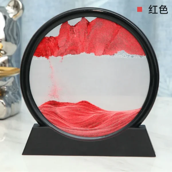 3D Moving Sand Art Picture Round Glass Deep Sea Sandscape Hourglass Quicksand Craft Flowing Sand Painting Office Home Decor Gift - Image 3