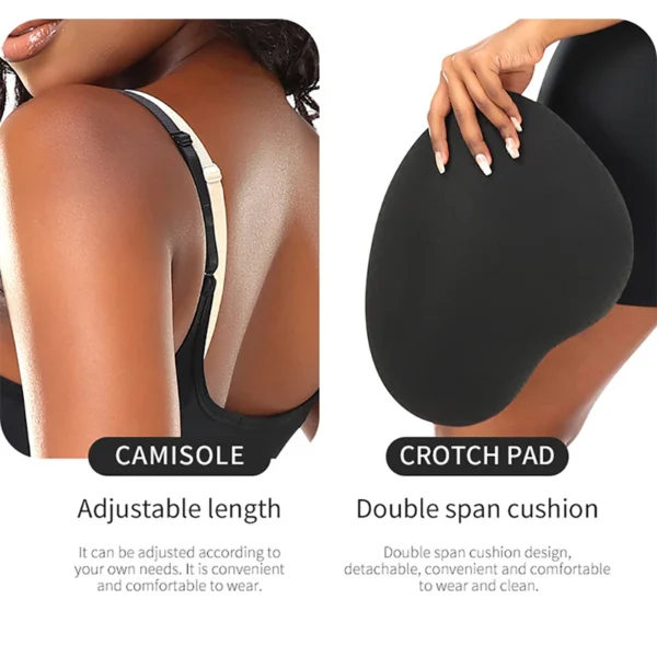 Women Upgraded Butt Lifing Shapewear Hourglass Body Shaper Bodysuit with Side Hip Pads Booty Enhancer Tummy Control Corset Fajas - Image 2