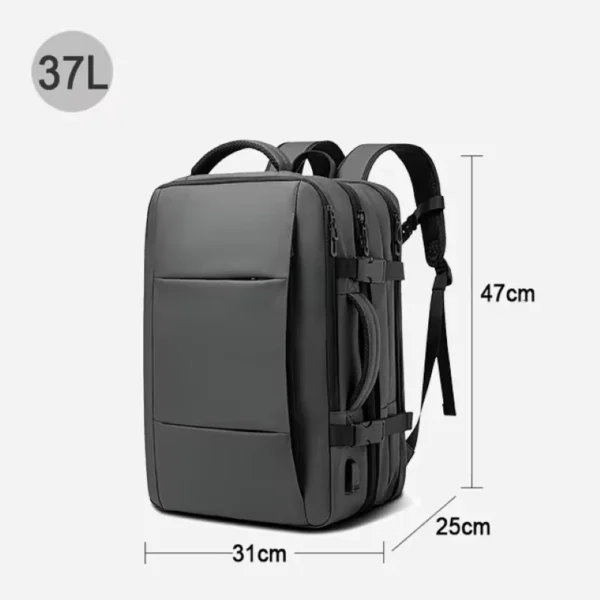 BANGE travel backpack men's business backpack school expandable USB bag large capacity 17.3 laptop waterproof fashion backpack - Image 5