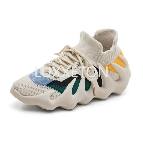 2024 New Summer Mesh Shoes Couple Knitted Thin Breathable and Anti Slip Soft Sole Sports and Leisure One Step Walking Shoes - Image 4