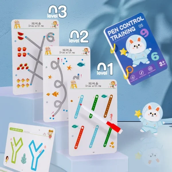 Magical Tracing Workbook Control Training Book Reusable Magic Practice Copybook Children Montessori Drawing Education Stationery - Image 3