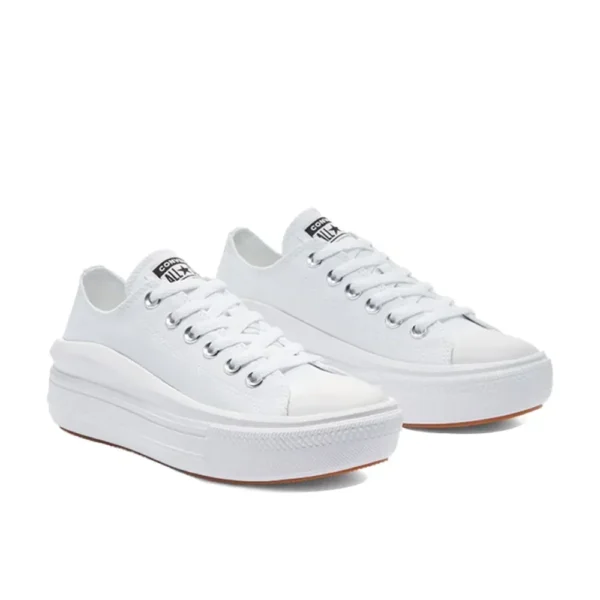 Converse All Star Move Low Comfortable and versatile Non-slip breathable bag low-top canvas shoes Women's Pure white - Image 4