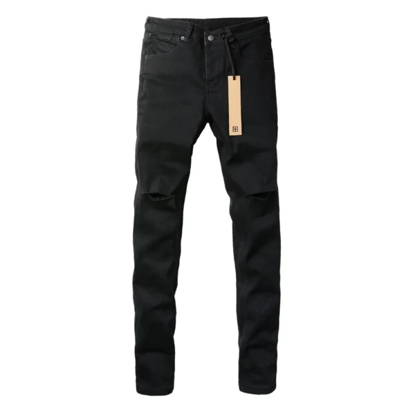 Black Fashion Cross Brand Men KSUBI Jeans High Street Hole Trend Low Rise Skinny Denim Pants Ripped Frayed Trousers 3005 - Image 5