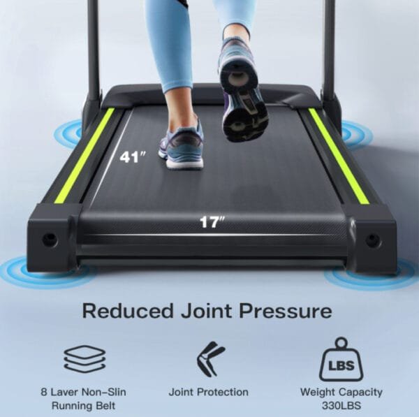 Under desk walking pad treadmill 3.5HP for home office use, quiet and compact