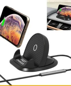 Support chargeur voiture sans fil Qi 10W pour iPhone et Samsung