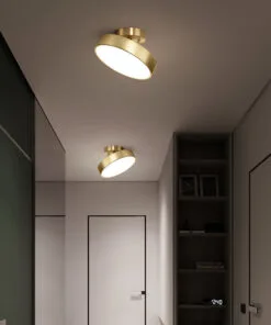 round pure copper ceiling lamp cloakroom lighting