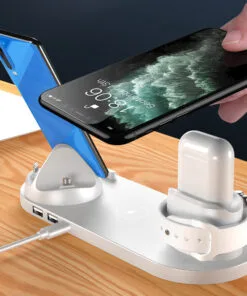 6 in 1 wireless charging station fast charger for iPhone and Apple Watch