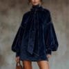 Long Sleeve Bow Short Dress
