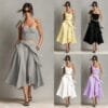 Off-Shoulder Top & High-Waist A-Line Skirt Set