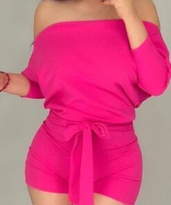 Rose Red Shorts Romper