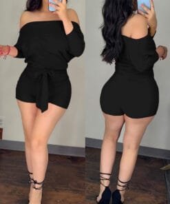 Rose Red Shorts Romper